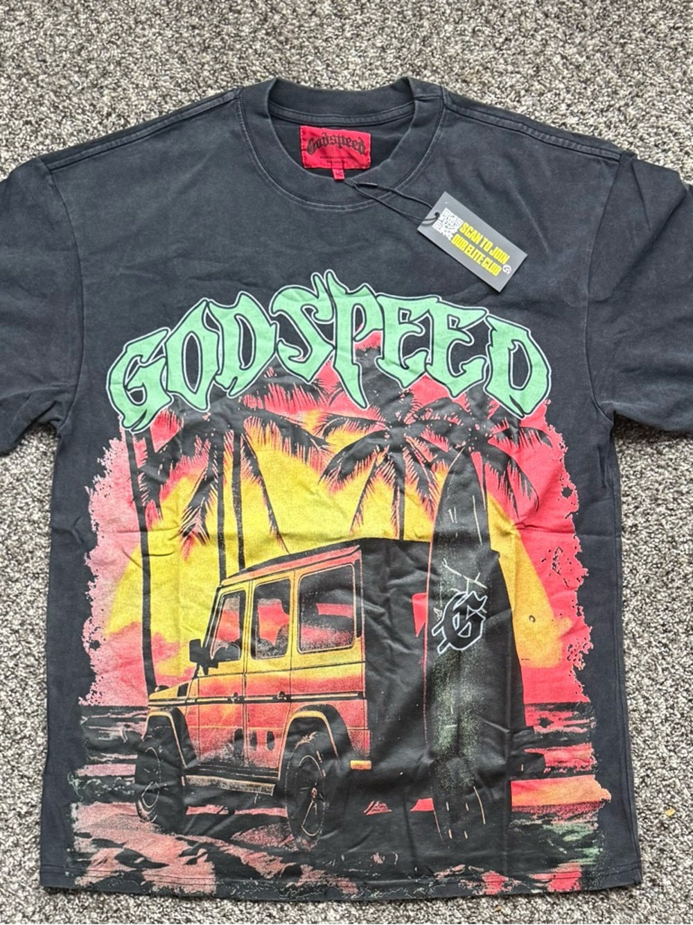 Godspeed Graphic Black and Yellow Men's Tee